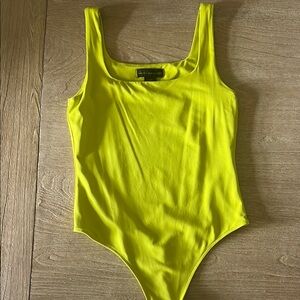 House of Harlow 1960 Neon Yellow Bodysuit